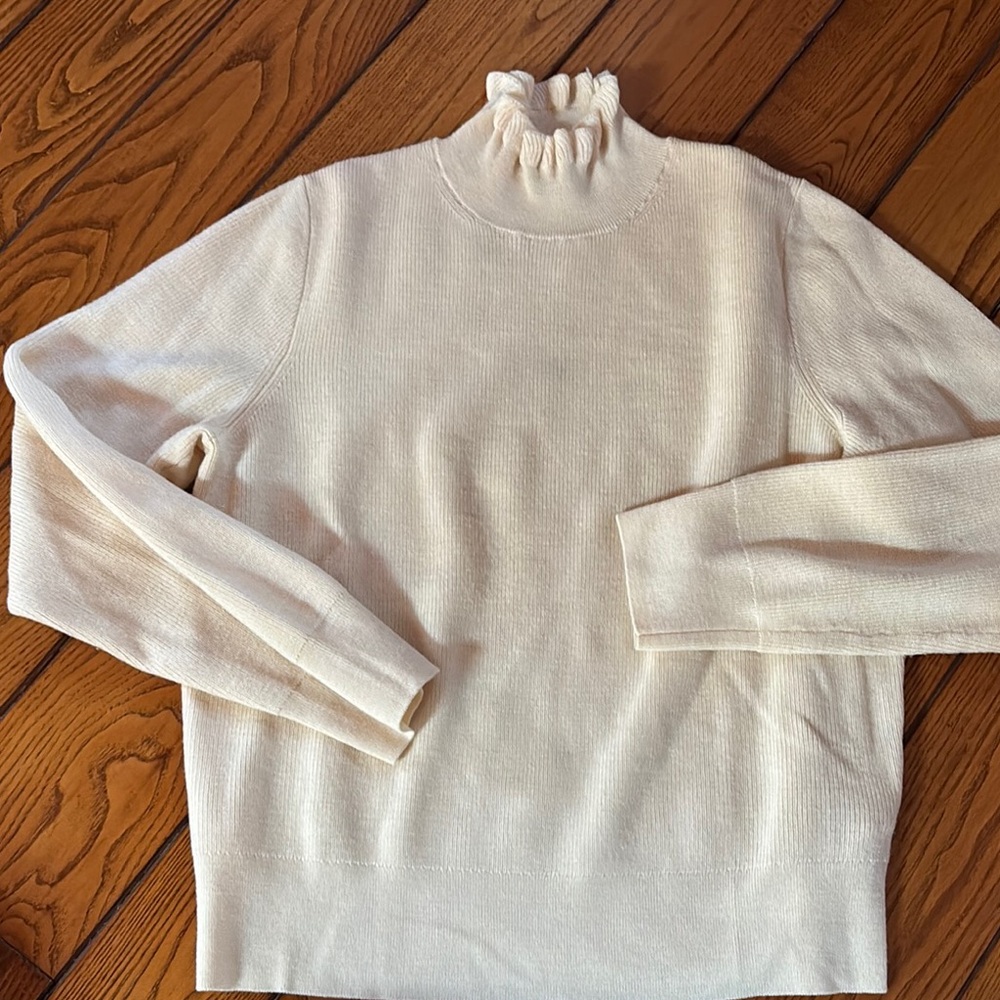 Cream Turtleneck Sweater